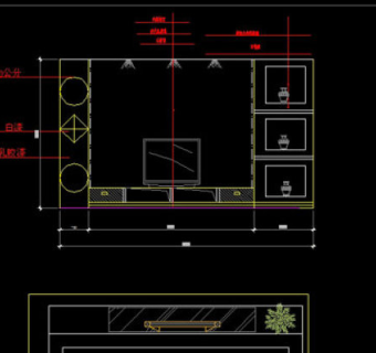 电视背景墙CAD图