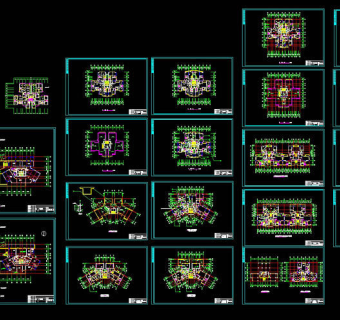 广厦经典高层住宅平面cad图纸