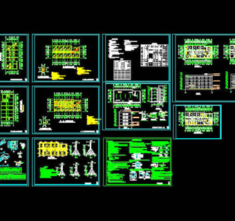 青年单身公寓建筑施工图cad图纸