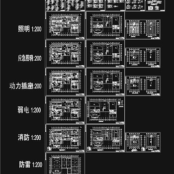 大众4S店电气和消防施工图cad图纸