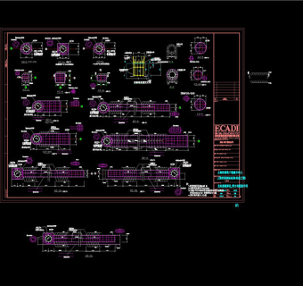 柱及剪力墙配筋图cad素材