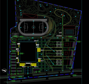 总平面施工设计素材CAD图纸