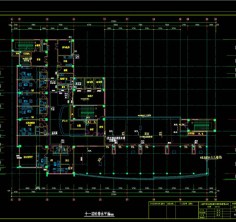 十一层给排水平面CAD图纸