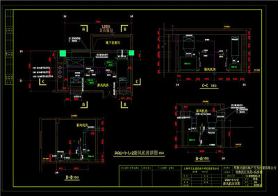 新风机房详图CAD图纸