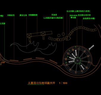 儿童游乐场立面cad图稿素材