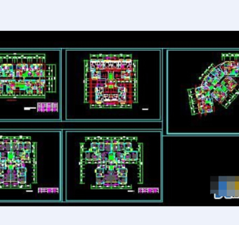 一整套住宅小户型cad平面设计图