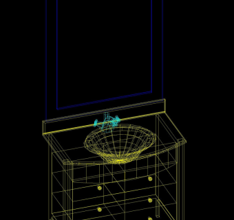 洗手盆cad模型素材