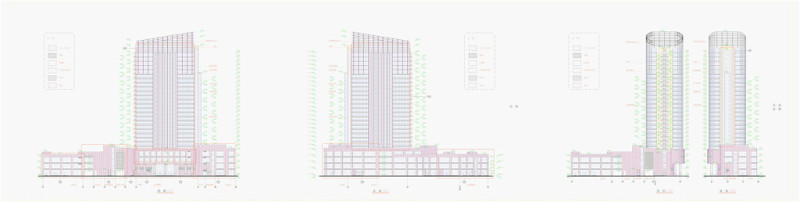 玻璃幕墙CAD立面素材设计图