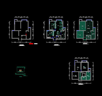 两室两厅一卫CAD设计方案图纸