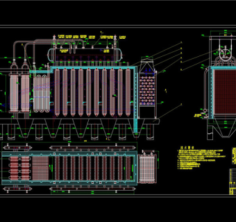 12吨余热锅炉总图CAD机械图纸