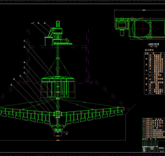 澄清器搅拌刮泥机CAD机械图纸
