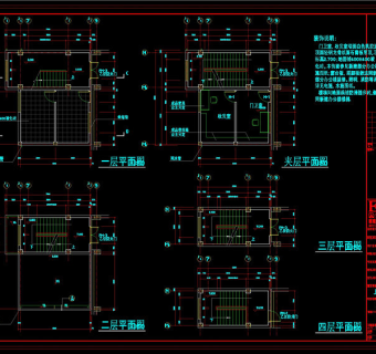 新建楼梯及门卫室平面图cad图纸