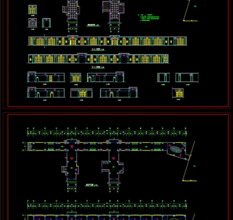 销售厅廊道装修图CAD图纸