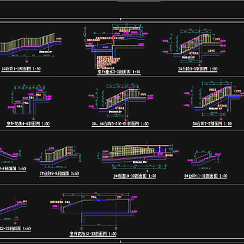 室外台阶大样图CAD图纸