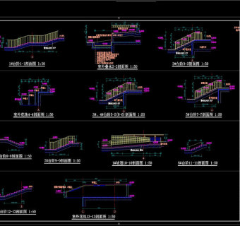 室外台阶大样图CAD图纸