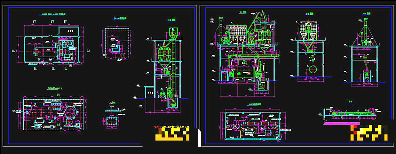 生料磨工艺布置图CAD机械图纸