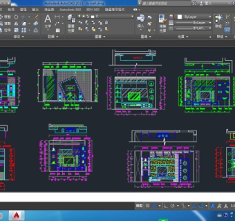 CAD电视墙立面图立面图