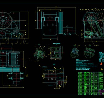 颚式破碎机总图CAD机械图纸
