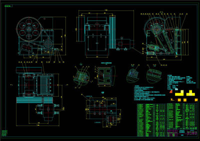 颚式破碎机总图CAD机械图纸