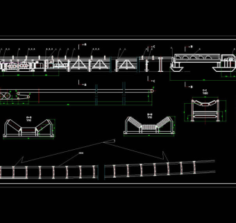 平面转弯输送机总图CAD机械图纸