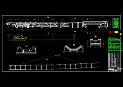 平面转弯输送机总图CAD机械图纸