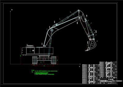 挖掘机装配图CAD机械图纸3D模型