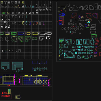 卫生间设施室内装修CAD模块