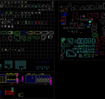 卫生间设施室内装修CAD模块