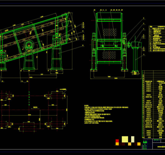 振动筛CAD机械图纸