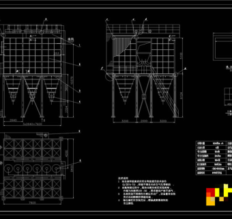 布袋除尘器CAD机械图纸