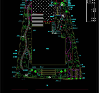 私家别墅绿化设计平面图CAD景观图纸