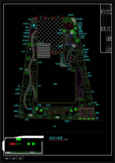 私家别墅绿化设计平面图CAD景观图纸