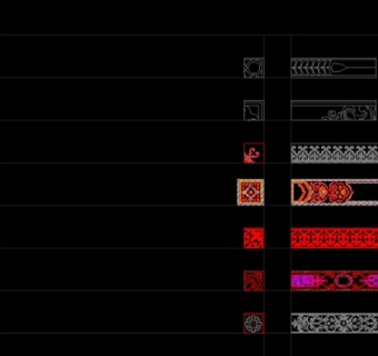 瓷砖水刀拼花腰线CAD