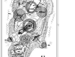 天池湖月亮岛公园功能分析图CAD图纸