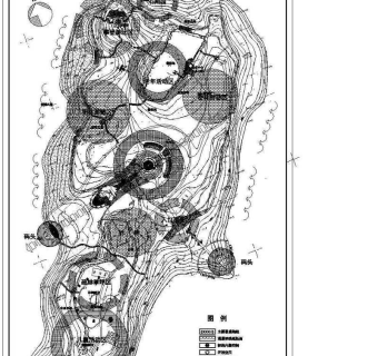 天池湖月亮岛公园功能分析图CAD图纸