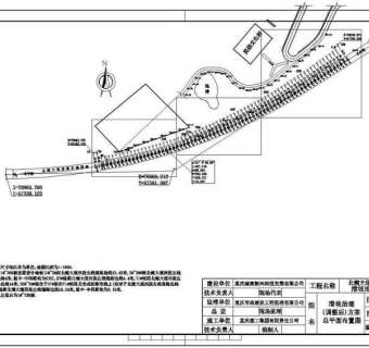 CAD植物园民俗村规划设计护坡平面图