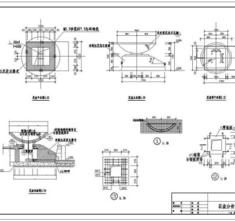 公园景观规划设计花盆分析图CAD图纸