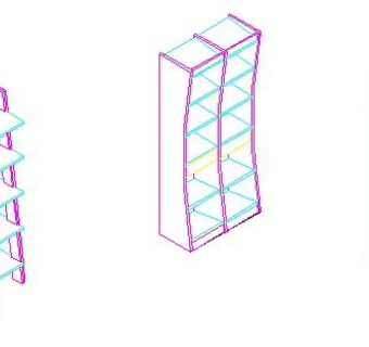 书柜cad三维图
