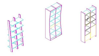 书柜cad三维图