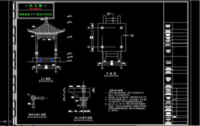 四角亭CAD