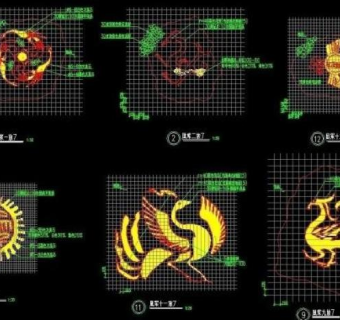 cad凤凰图案图片