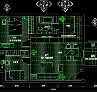 cad居室卧室全套图片