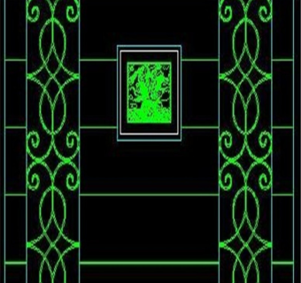 cad护栏图纸，经典花纹纹样