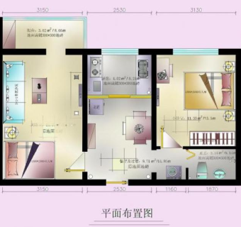 中户型装修cad平面图图片