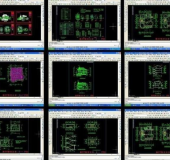 别墅cad施工套图素材图片