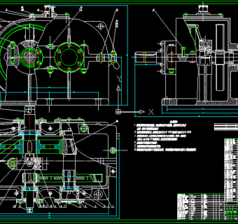 一种二级同轴式减速机装配图CAD图纸