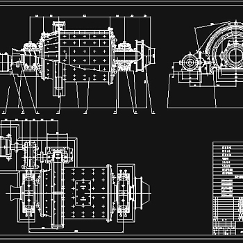 3500球磨机总装图CAD图纸