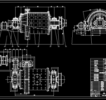 3500球磨机总装图CAD图纸