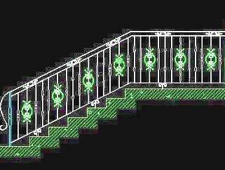 木楼梯、铁艺楼梯、旋转楼梯、现代式楼梯、楼梯扶手CAD图块34