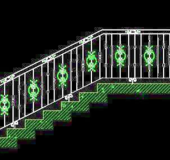 木楼梯、铁艺楼梯、旋转楼梯、现代式楼梯、楼梯扶手CAD图块34
